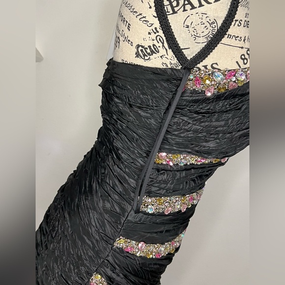 Terani Black short sparkly One-Shoulder Dress - Picture 9 of 10